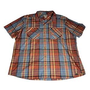 LL Bean Mens Plaid Short Sleeve Shirt Size XXL Hike Outdoor